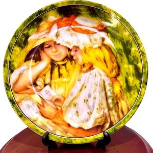 Decorative Plate by Renoir art “Two Girls Reading” based